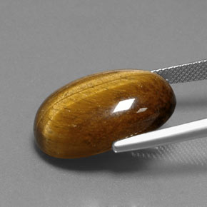 Tiger's eye marrón natural de 18,74 ct, corte óvalo, opaco
