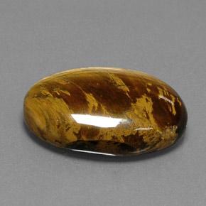 Ojo de Tigre Marrón dorado natural de 24.97 ct, Corte Óvalo, Opaco