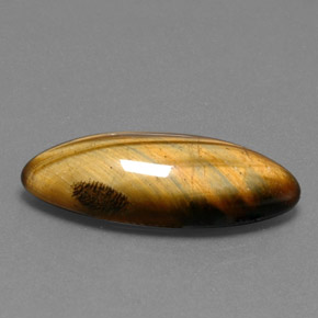 Tiger's eye marrón natural de 14,53 ct, marquesa, opaco