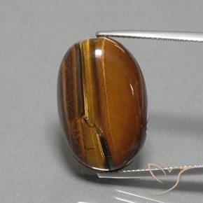 27.02ct Natural Marrón dorado Ojo de Tigre, Ovalada, Opaco