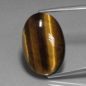 Tiger's eye marrón natural de 20,40 ct, corte óvalo, opaco