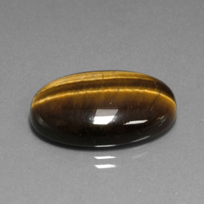Tiger's eye marrón natural de 20,40 ct, corte óvalo, opaco