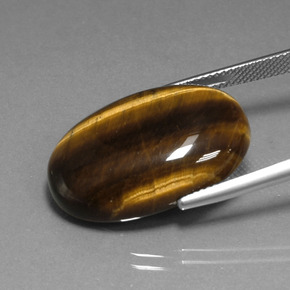 Tiger's eye marrón natural de 20,40 ct, corte óvalo, opaco