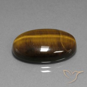 Ojo de Tigre Marrón amarillento natural de 20.74 ct, Ovalada, Opaco
