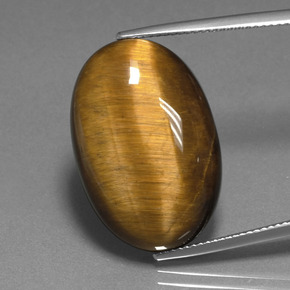 Tiger's eye marrón natural de 20,98 ct, corte óvalo, opaco