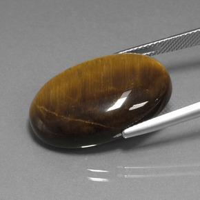 Tiger's eye marrón natural de 20,98 ct, corte óvalo, opaco