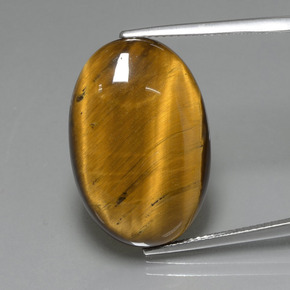 Ojo de Tigre Marrón oro natural de 19.99 ct, Corte Óvalo, Opaco