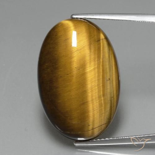 20.41ct Natural Marrón dorado Ojo de Tigre, Ovalada, Opaco