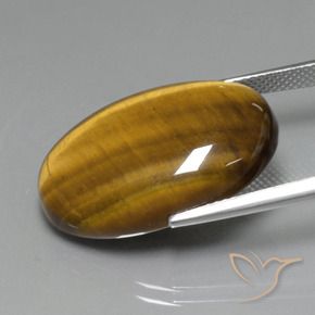 Ojo de Tigre Marrón dorado natural de 20.41 ct, Ovalada, Opaco