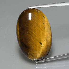 Tiger's eye marrón natural de 19,59 ct, corte óvalo, opaco