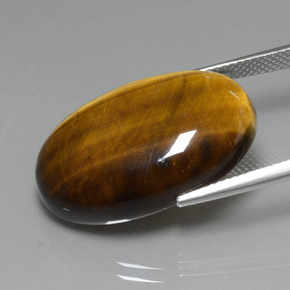 Tiger's eye marrón natural de 20,74 ct, corte óvalo, opaco
