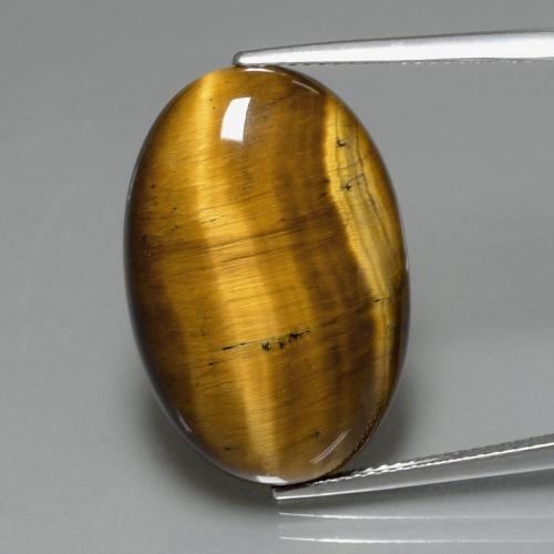Tiger's eye marrón natural de 19,40 ct, corte óvalo, opaco
