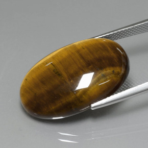 Tiger's eye marrón natural de 19,40 ct, corte óvalo, opaco