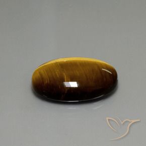 Ojo de Tigre Marrón medio natural de 19.68 ct, Ovalada, Opaco