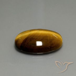 Ojo de Tigre Marrón medio natural de 20.09 ct, Ovalada, Opaco