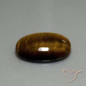 Ojo de Tigre Marrón medio natural de 20.74 ct, Ovalada, Opaco