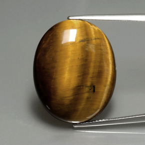 Tiger's eye marrón natural de 22,43 ct, corte óvalo, opaco