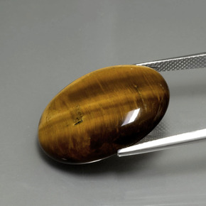 Tiger's eye marrón natural de 22,43 ct, corte óvalo, opaco