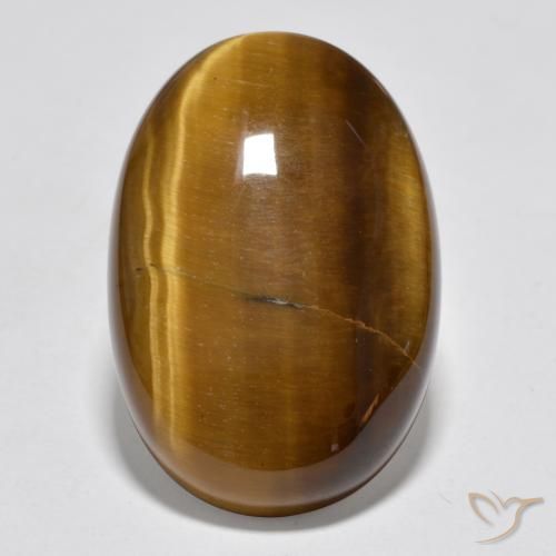 20.45ct Natural Marrón medio Ojo de Tigre, Ovalada, Opaco