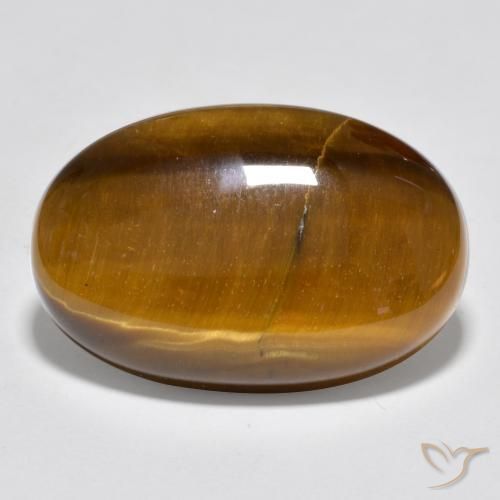 Ojo de Tigre Marrón medio natural de 20.45 ct, Ovalada, Opaco