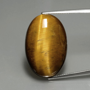 Tiger's eye marrón natural de 20,21 ct, corte óvalo, opaco