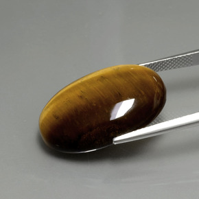 Tiger's eye marrón natural de 20,21 ct, corte óvalo, opaco