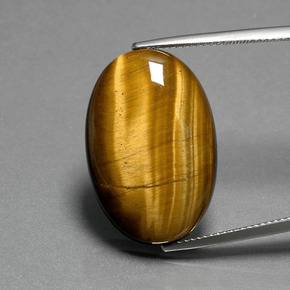 Tiger's eye marrón natural de 19,87 ct, corte óvalo, opaco