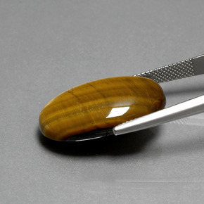 Tiger's eye marrón natural de 19,87 ct, corte óvalo, opaco