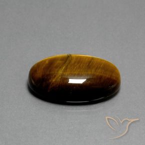 Ojo de Tigre Marrón medio natural de 21.02 ct, Ovalada, Opaco