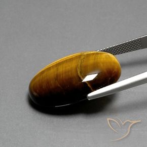 Ojo de Tigre Marrón medio natural de 21.02 ct, Ovalada, Opaco
