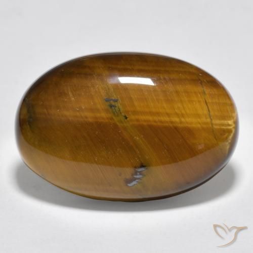 Ojo de Tigre Marrón cálido natural de 20.73 ct, Ovalada, Opaco