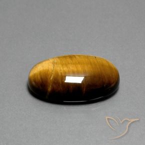 Ojo de Tigre Marrón cálido natural de 20.82 ct, Ovalada, Opaco