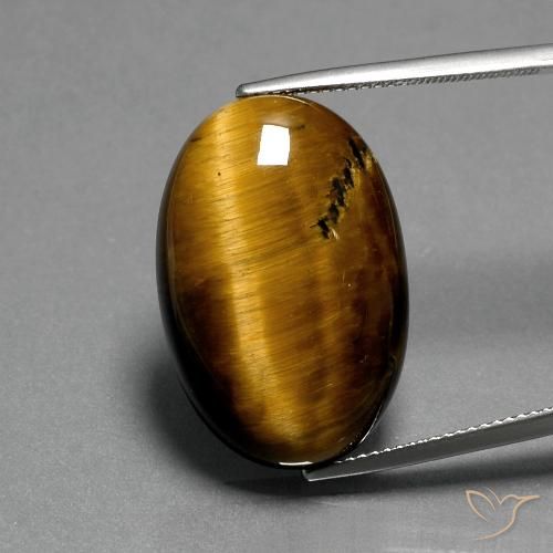 20.77ct Natural Marrón cálido Ojo de Tigre, Ovalada, Opaco