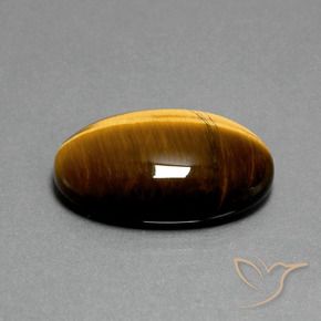 Ojo de Tigre Marrón medio natural de 19.68 ct, Ovalada, Opaco