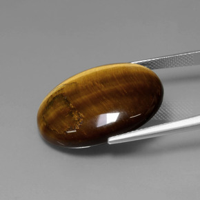 Tiger's eye marrón natural de 22,74 ct, corte óvalo, opaco