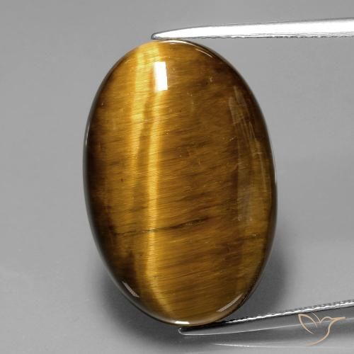 20.28ct Natural Marrón cálido Ojo de Tigre, Ovalada, Opaco