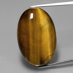Tiger's eye marrón natural de 20,54 ct, corte óvalo, opaco