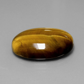 Tiger's eye marrón natural de 20,54 ct, corte óvalo, opaco
