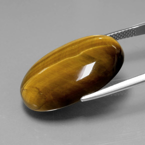 Tiger's eye marrón natural de 20,54 ct, corte óvalo, opaco
