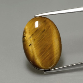 Tiger's eye marrón natural de 7,51 ct, corte óvalo, opaco