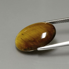 Tiger's eye marrón natural de 7,51 ct, corte óvalo, opaco