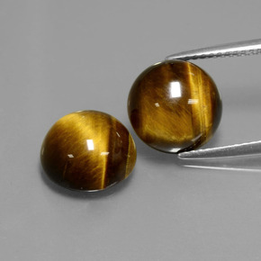 Gemas de tiger's eye marrón natural de  ct, corte redondo, opaco