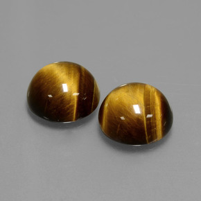 Gemas de tiger's eye marrón natural de  ct, corte redondo, opaco