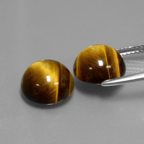 Gemas de tiger's eye marrón natural de  ct, corte redondo, opaco