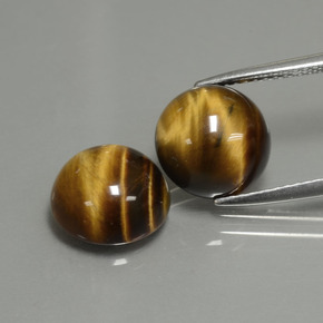 Gemas de tiger's eye marrón natural de  ct, corte redondo, opaco