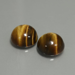 Gemas de tiger's eye marrón natural de  ct, corte redondo, opaco
