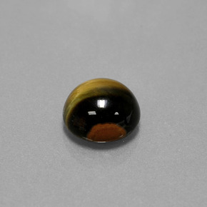Ojo de Tigre Marrón oro natural de 3.81 ct, Corte Redondo, Opaco