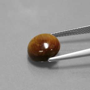 Tiger's eye marrón natural de 3,46 ct, corte redondo, opaco