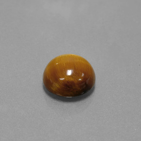 Tiger's eye marrón natural de 3,69 ct, corte redondo, opaco