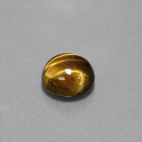 Tiger's eye marrón natural de 3,72 ct, corte redondo, opaco